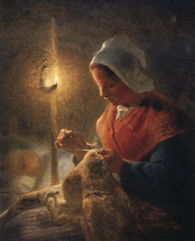Jean Francois Millet Woman sewing by lamplight china oil painting image